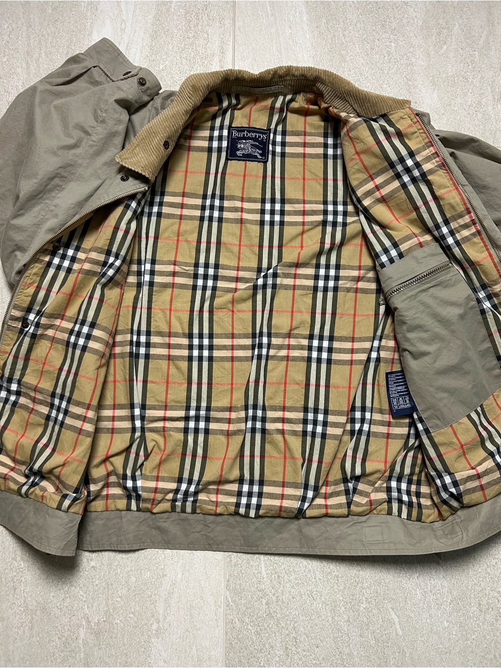 VINTAGE BURBERRYS FIELD JACKET MENS XL UTILITY BOMBER ZIP NOVA CHECK PLAID RARE - Picture 10 of 15